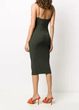 Dion Lee Braid Cami Midi Dress Olive Green Size XS / 6 for rent on The Volte - image 2