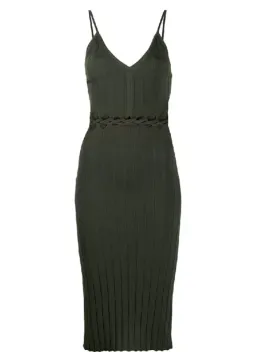Dion Lee Braid Cami Midi Dress Olive Green Size XS / 6 for rent on The Volte - image 3