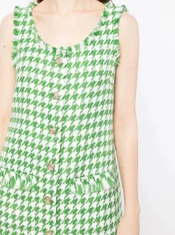 Leo Lin Blair Tweed Mini Dress in Emerald Size 8 for rent on The Volte - image 4