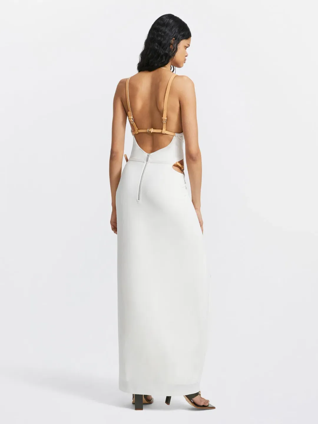 Dion Lee Bridle Gathered Dress White Size 6 / XS for rent on The Volte - main image