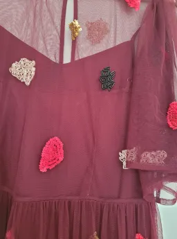 Gorman Claire Embellished Dress Red Beaded Size 8 for rent on The Volte - image 4