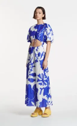 Sir the Label Vivi Puff Sleeve Maxi Dress Size Blue Print 2/Au 10 for rent on The Volte - image 1