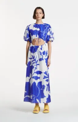 Sir the Label Vivi Puff Sleeve Maxi Dress Size Blue Print 2/Au 10 for rent on The Volte - image 2
