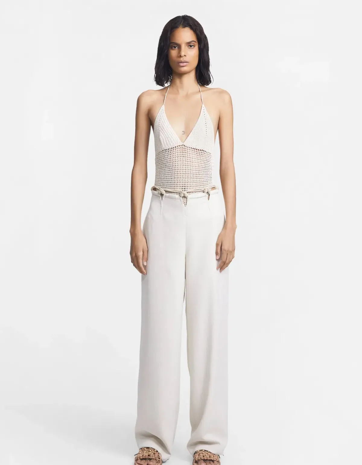 Dion Lee Macrame Pant in Ivory Size XS / AU 6 for rent on The Volte - main image