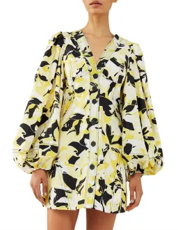 Camilla and Marc Aldea Puff Sleeve Mini Dress Yellow Floral Size 10 for rent on The Volte - image 2