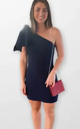 Rebecca Vallance Hamptons Bow Mini Dress Navy Size 10 for rent on The Volte - image 6