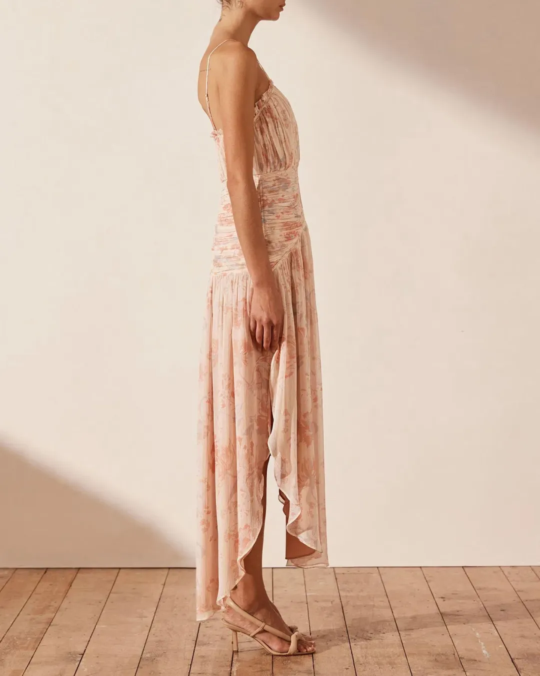 Shona Joy Faye Cross Front Midi Dress Blush & Multi Size 12 for rent on The Volte - main image