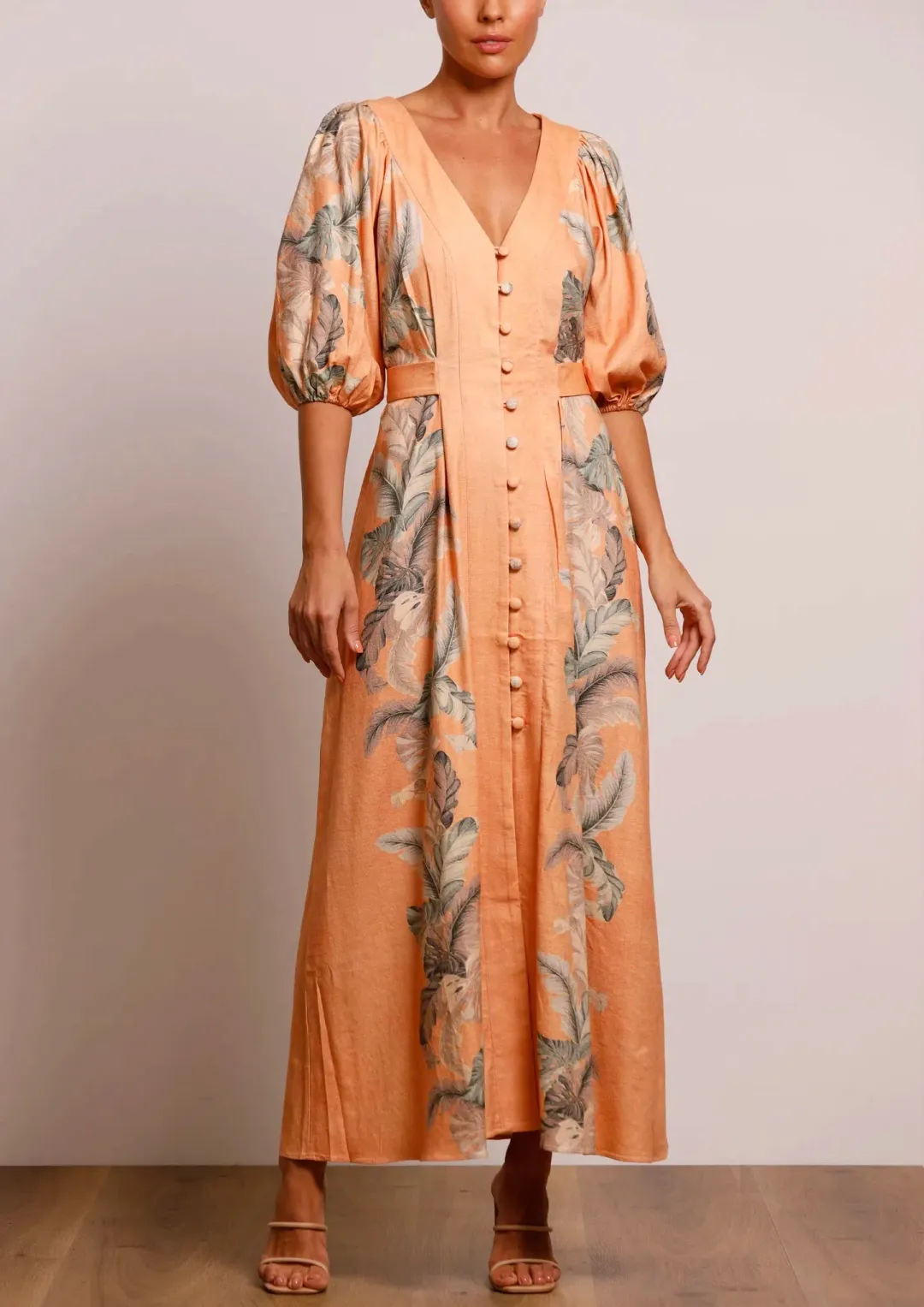 Pasduchas Horizon Midi Dress Earth Size 10 for rent on The Volte - main image