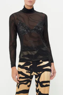 Camilla Jersey Turtleneck Tame My Tiger Black with Camilla Cool For Cats Soft Bra with Back Clip (AU16) for rent on The Volte - image 5