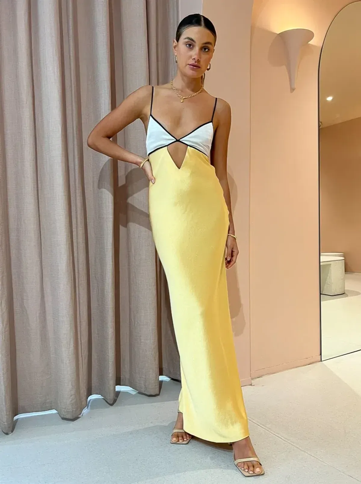 Bec & Bridge Nadia Bustier Maxi Dress Yellow Size 8 / S for rent on The Volte - main image