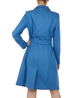 Ted Baker Sandra Wool Blend Wrap Coat Mid Blue Size 1 / Au 8 for rent on The Volte - image 3