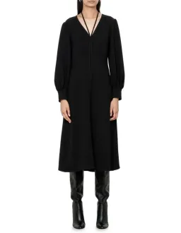Veronika Maine Eco Crepe Midi Dress Black Size 6 for rent on The Volte - image 1