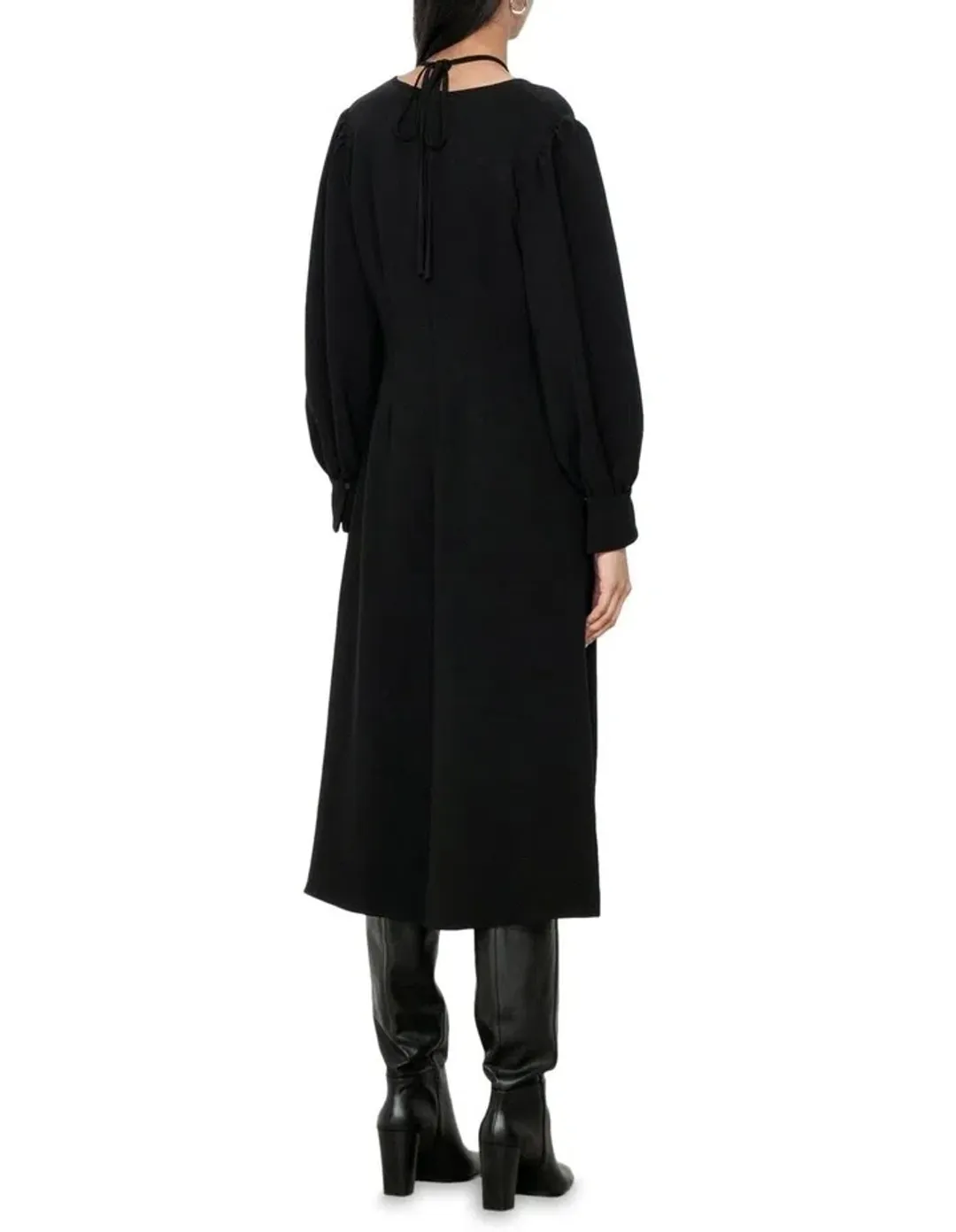 Veronika Maine Eco Crepe Midi Dress Black Size 6 for rent on The Volte - main image