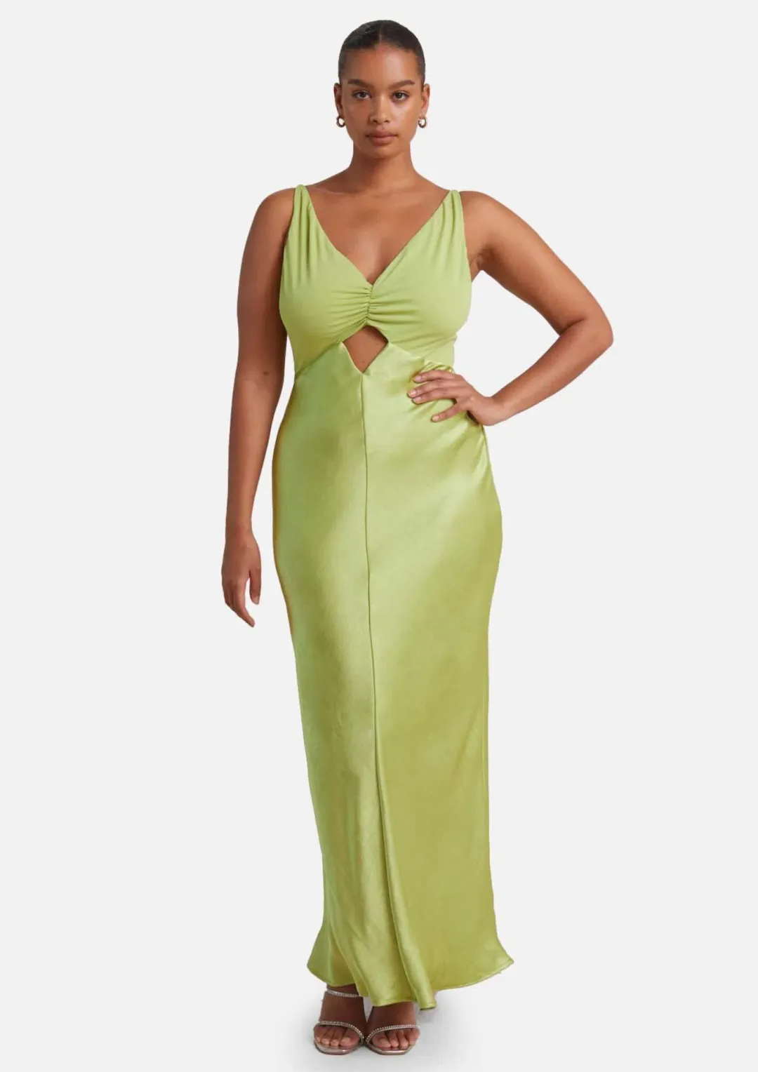 Bec & Bridge Julieta V Neck Maxi Dress Lime Green Size 6 / XS for rent on The Volte - main image