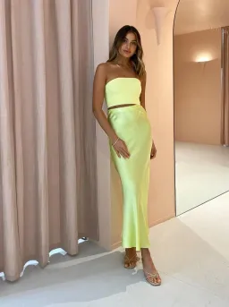 Bec & Bridge Citrus Sweetie Strapless Top Size 12 and Maxi Skirt Size 10 Set Green for rent on The Volte - image 1