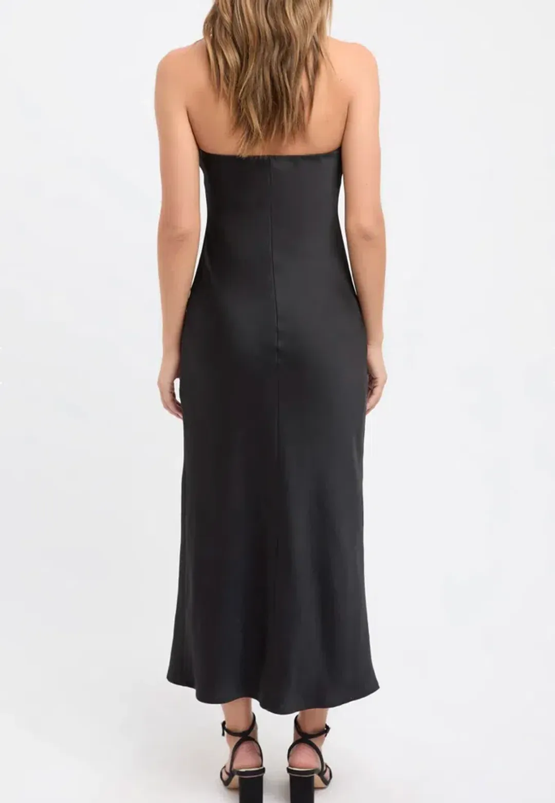 Kookai Belle Strapless Slip Midi Dress Black Size 14 for rent on The Volte - main image