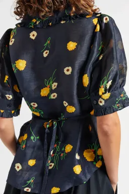 Lee Mathews Ketty Blouse in Navy Floral Size 1/Au 8 for rent on The Volte - image 4