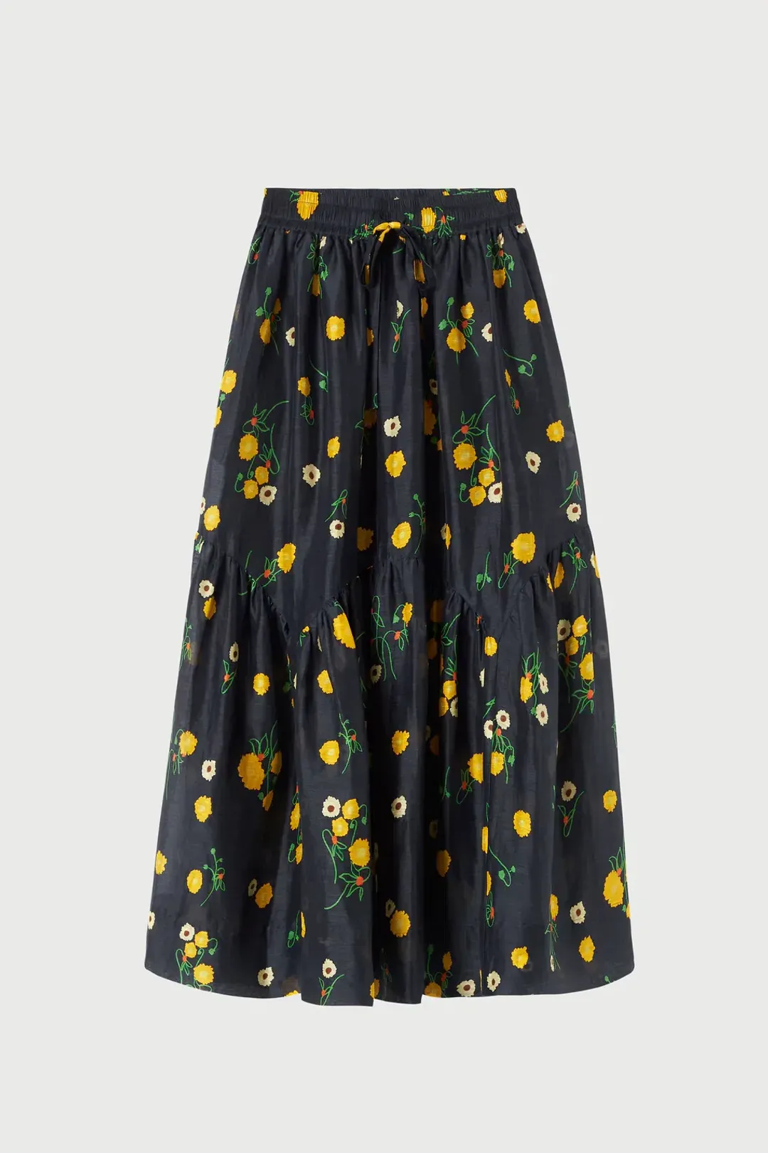 Lee Mathews Ketty Maxi Skirt in Navy Floral Size 1/Au 8 for rent on The Volte - main image
