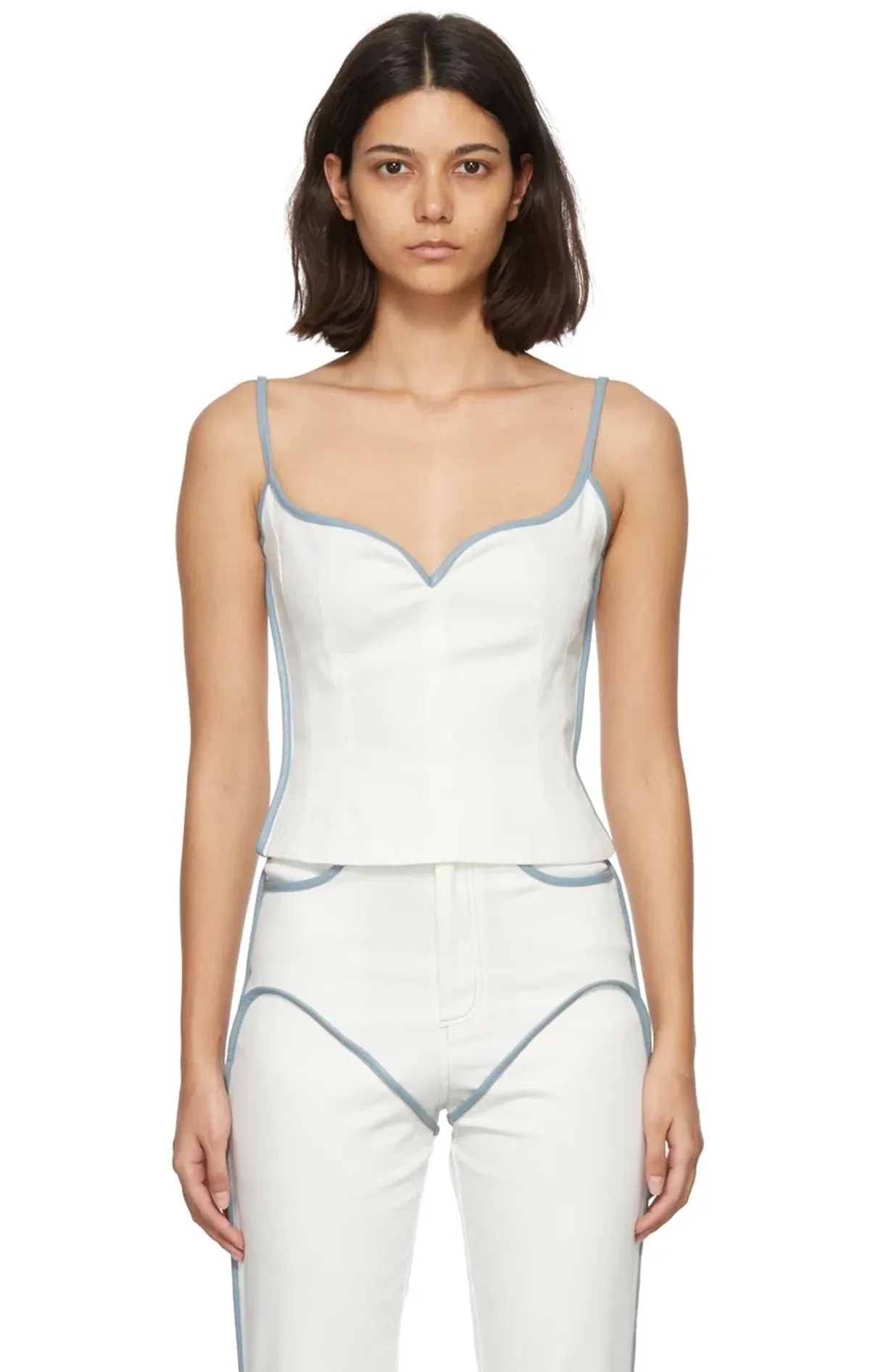Paris Georgia Heart Singlet White and Blue Size 6 for rent on The Volte - main image
