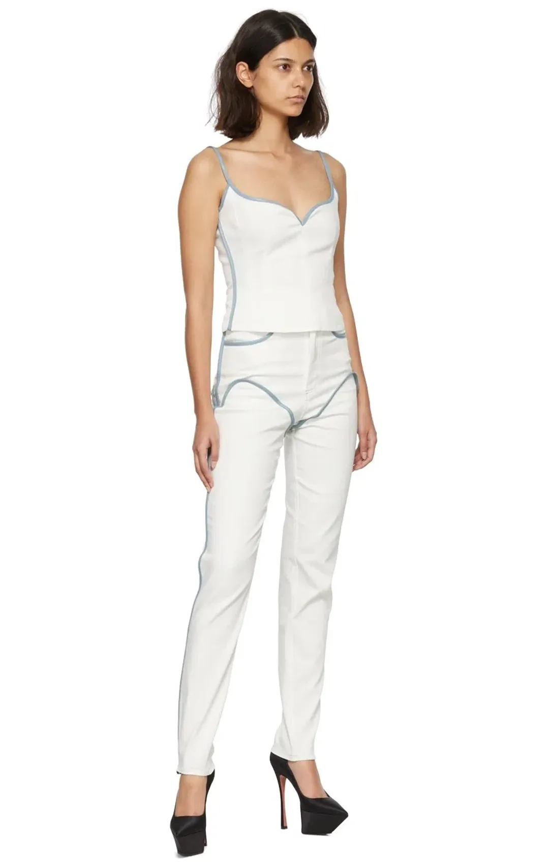 Paris Georgia Heart Singlet White and Blue Size 6 for rent on The Volte - main image