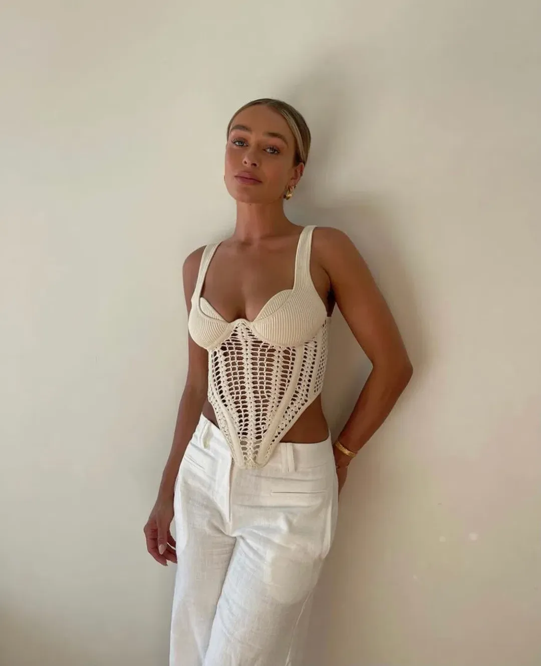 Dion Lee Crochet Corset Cream Size XS/Au 6 for rent on The Volte - main image