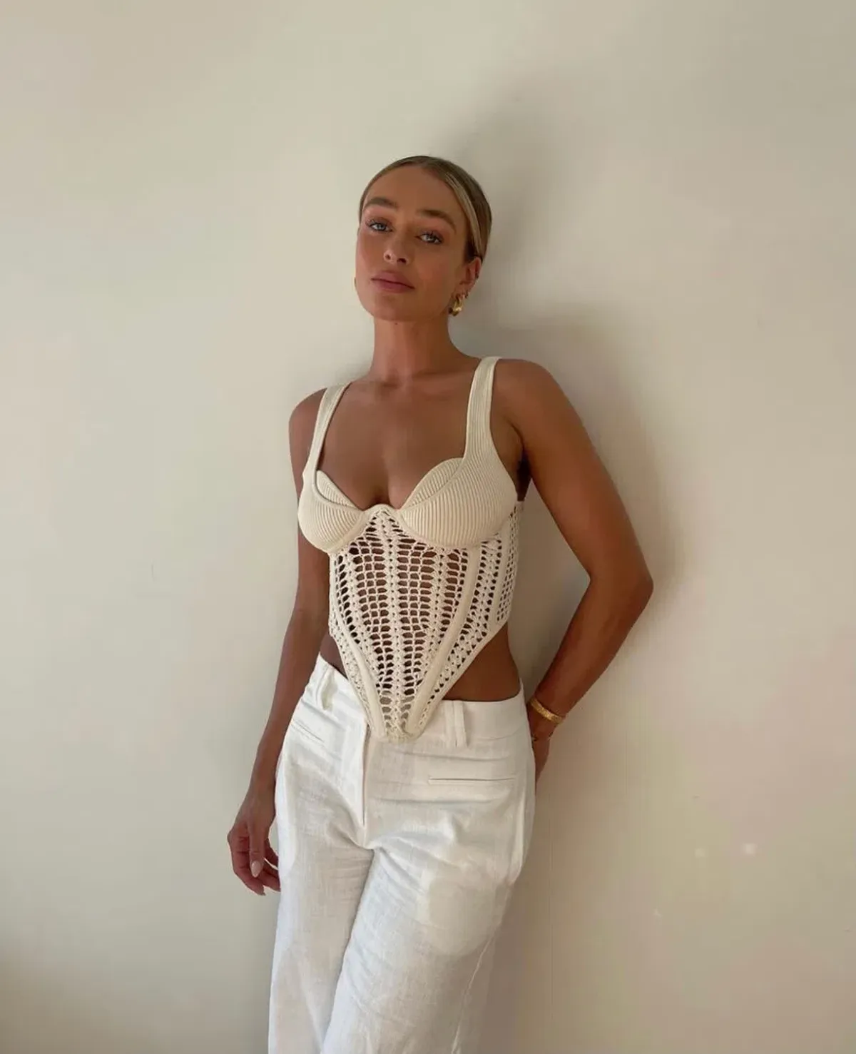 Dion Lee Crochet Corset Cream Size XS/Au 6 for rent on The Volte - main image