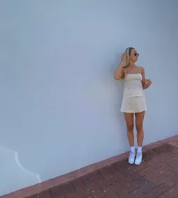 I Dream For You Champagne Silk Cami & Wave Silk Skirt Set Cream Size XS-S/AU 6 for rent on The Volte - image 6