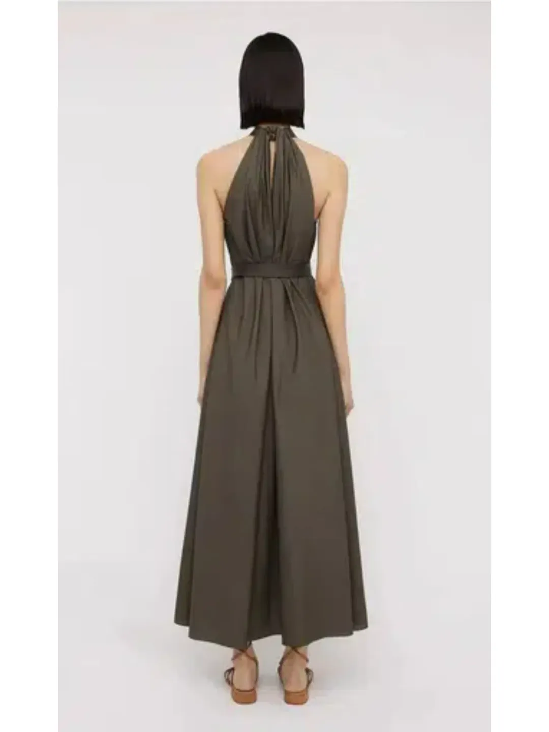 Scanlan Theodore Parachute Cotton Strapping Dress Jungle Green Size AU 6  for rent on The Volte - main image