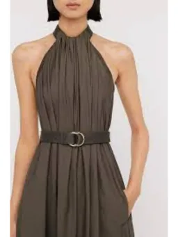 Scanlan Theodore Parachute Cotton Strapping Dress Jungle Green Size AU 6  for rent on The Volte - image 4