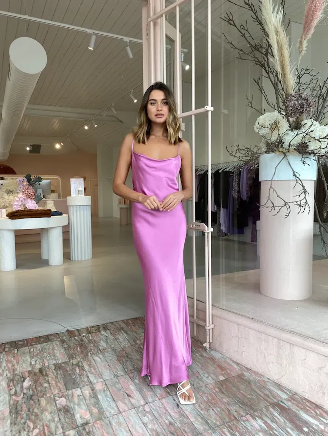 Bec & Bridge Lucie Maxi Dress Fuchsia Pink Size 8  for rent on The Volte - main image