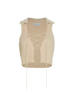 Aya Muse Reposier tan Top & Skirt Set Tan Size 4 for rent on The Volte - image 3