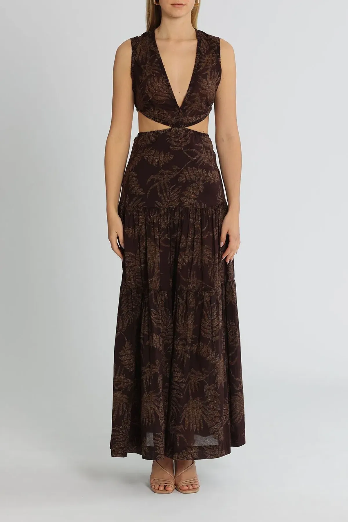 Bec & Bridge Desert Palm Maxi Dress Print Size 8 for rent on The Volte - main image