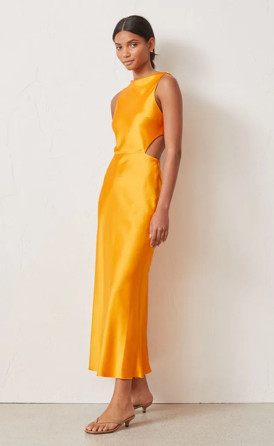 Bec & Bridge Seraphine Cut out Midi Dress Tangerine Size 8  for rent on The Volte - main image