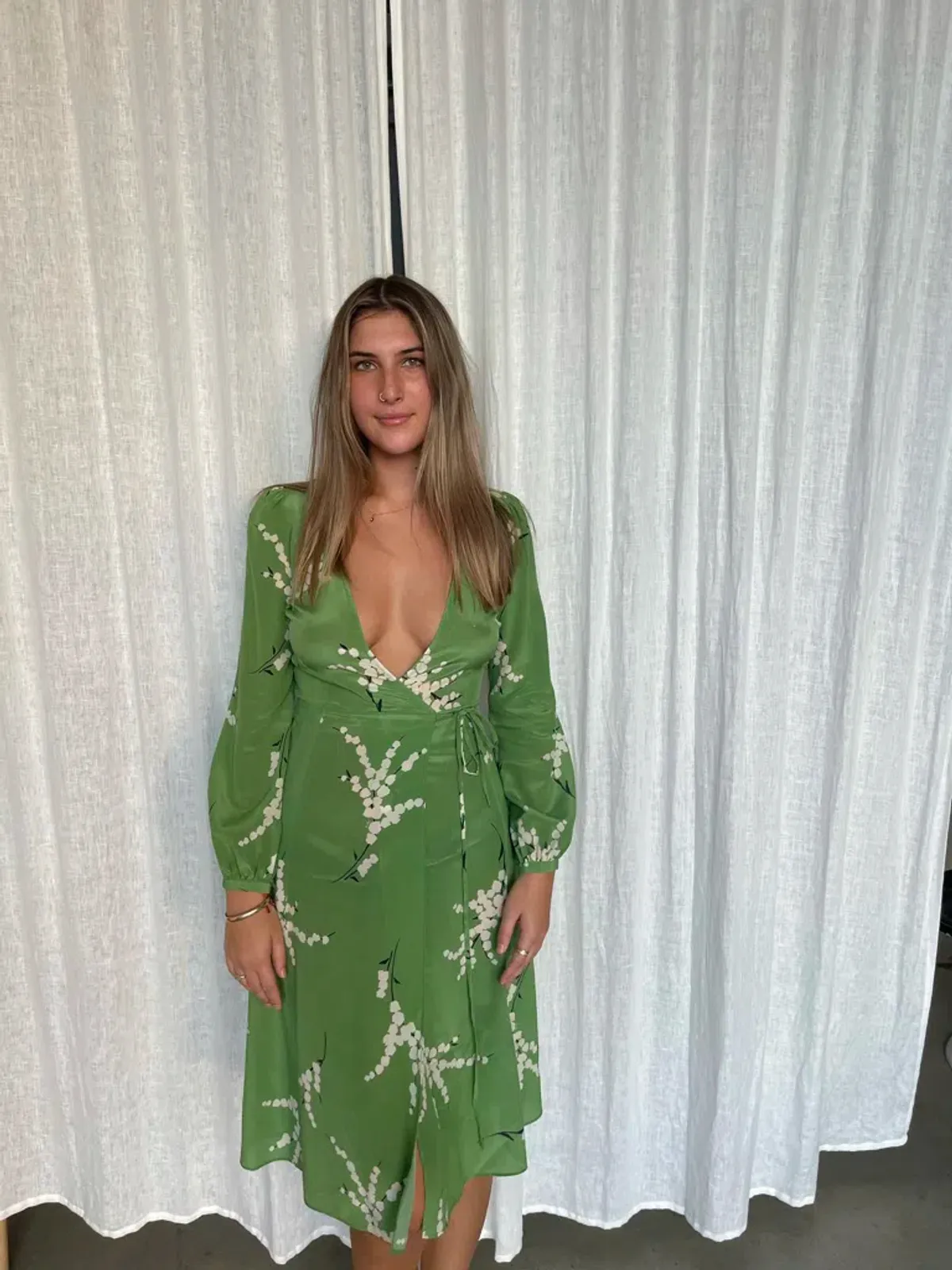 Realisation Par Violette Midi Dress Summer Loving Green Size XS/Au 6 for rent on The Volte - main image