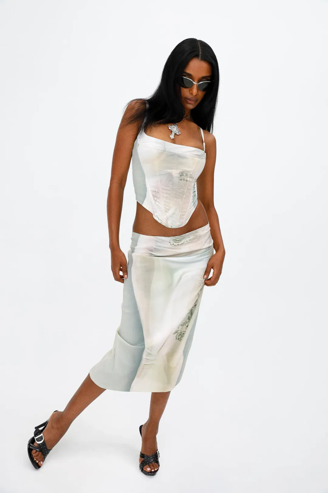 Miaou Heavenly Bodies Venus Corset and Moni Skirt Set Multi Size 4 for rent on The Volte - main image