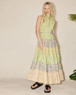 Alemais Daisy Spliced Midi Dress Multi Size 14  for rent on The Volte - image 1