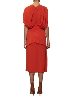 KITX Nature Cape Silk Dress in Melon Size 8 for rent on The Volte - image 2
