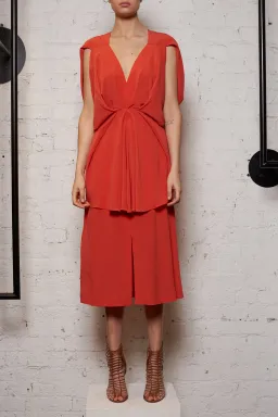 KITX Nature Cape Silk Dress in Melon Size 8 for rent on The Volte - image 4