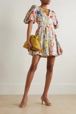 Zimmermann The Clover Panelled Mini Dress in Spliced Multi Floral Size 2 / Au 12 for rent on The Volte - image 1
