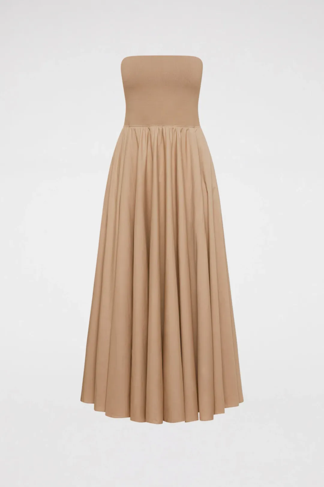 Scanlan Theodore Crepe Knit Cotton Strapless Dress Nude Size 6 for rent on The Volte - main image
