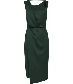 Reiss Karina Cross Back Cocktail Dress Green Size 6 for rent on The Volte - image 3