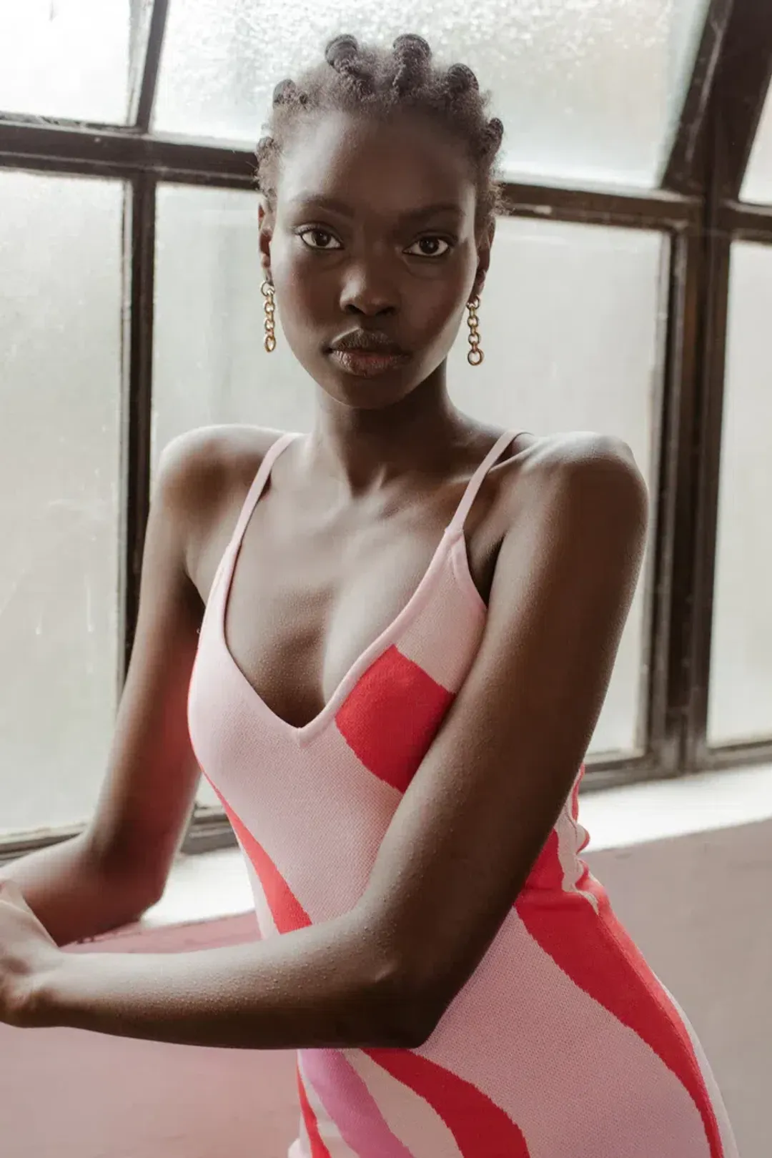 St Cloud Margarita Wave Knit Midi Dress Pink Size XS / Au 6 for rent on The Volte - main image