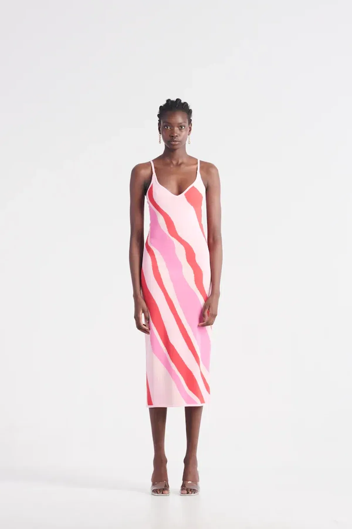 St Cloud Margarita Wave Knit Midi Dress Pink Size XS / Au 6 for rent on The Volte - main image