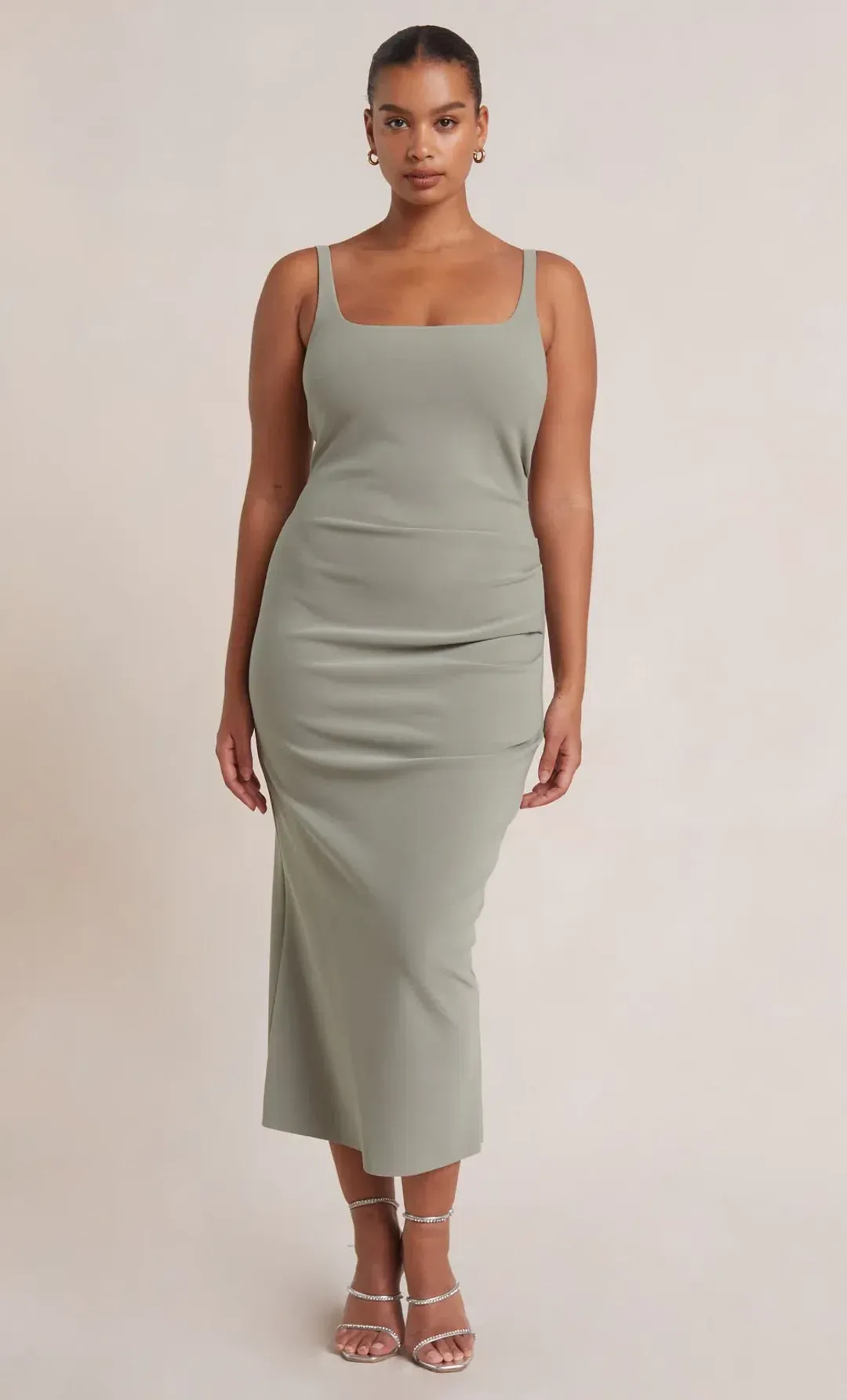 Bec & Bridge Be Mine Square Neck Midi Dress Sage Size 8 / S for rent on The Volte - main image