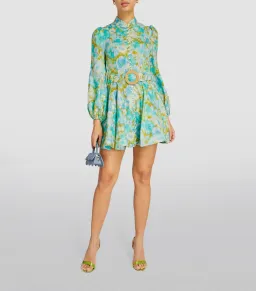 Zimmermann High Tide Buttoned Mini Dress Floral Size 1 / Au 10 for rent on The Volte - image 1
