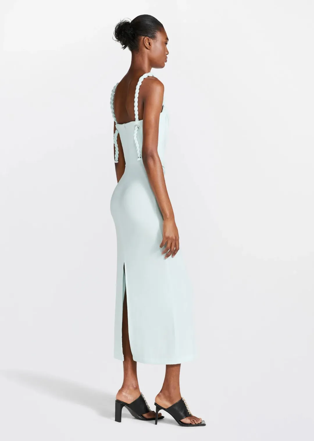 Dion Lee Rope Drape Dress in Clear Blue Size 8 for rent on The Volte - main image