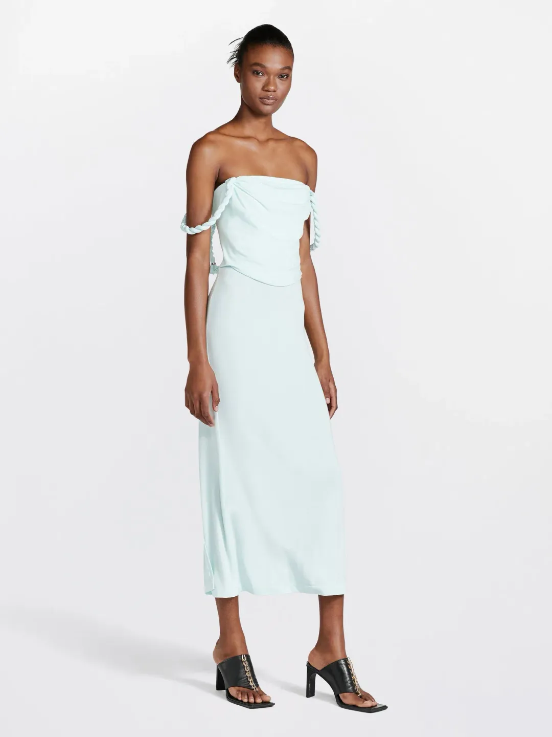 Dion Lee Rope Drape Dress in Clear Blue Size 8 for rent on The Volte - main image
