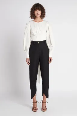 Aje Poised Lace Up Cropped Top Ivory Size 12 / L for rent on The Volte - image 1