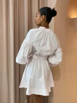 Acler Marquis Mini Dress Shell Pink Size AU 12 for rent on The Volte - image 3