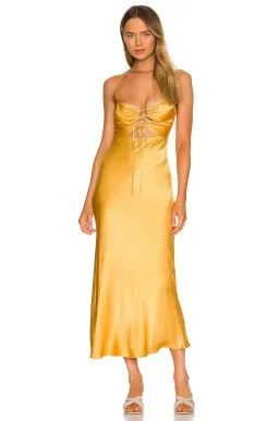 Shona Joy Alma Lace Up Midi Saffron  for rent on The Volte - image 1